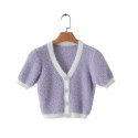 Top cardigan manches courtes