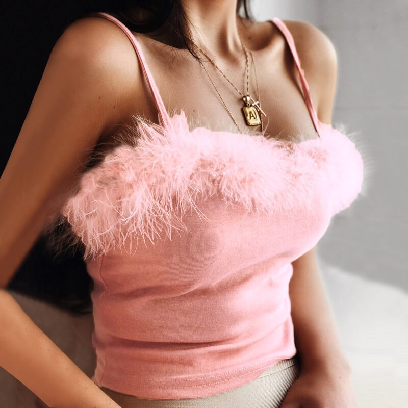 Pink fur top