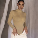Long sleeves bodysuit with high neck