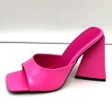 Neon triangle heel sandals