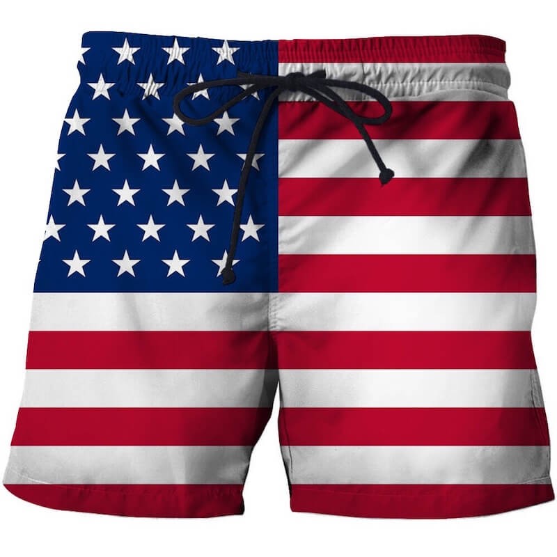 Shakumen Abstract American Flag2 Mens Beach Shorts Casual Athletic Shorts with 3 Pockets