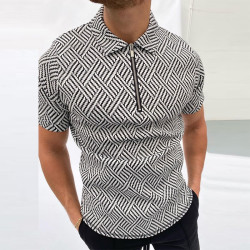 Men's zipper polo shirt