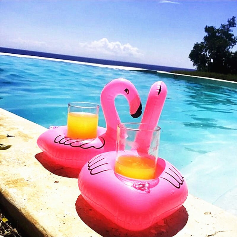 Flamingo inflatable cup holder