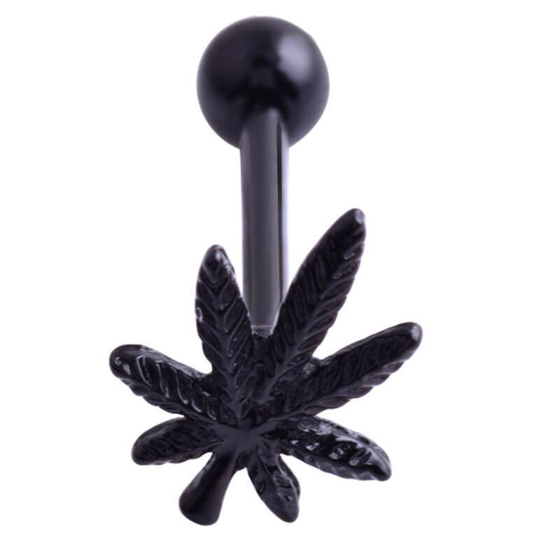 Piercing pour la langue feuille de cannabis