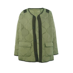 Army green quilted jacket