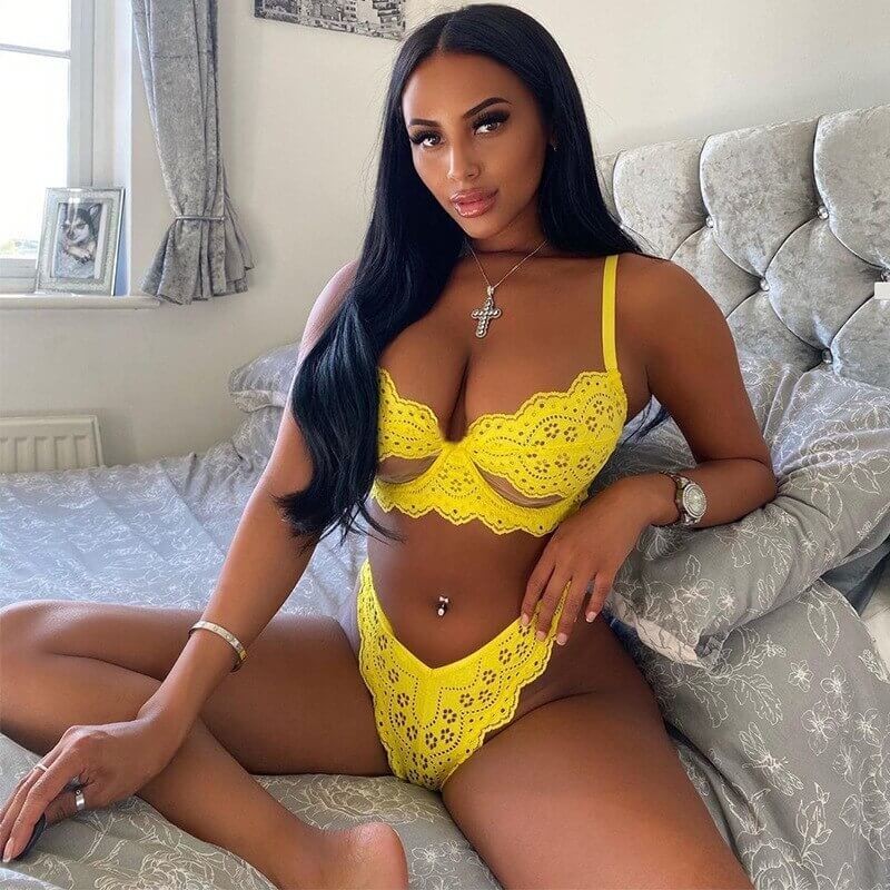 Sexy yellow lingerie set