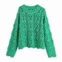 Green off-the-shoulder sweater