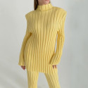 Ribbed wool sweater and pants set