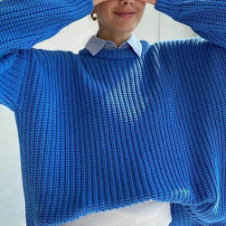 Oversized electric blue sweater