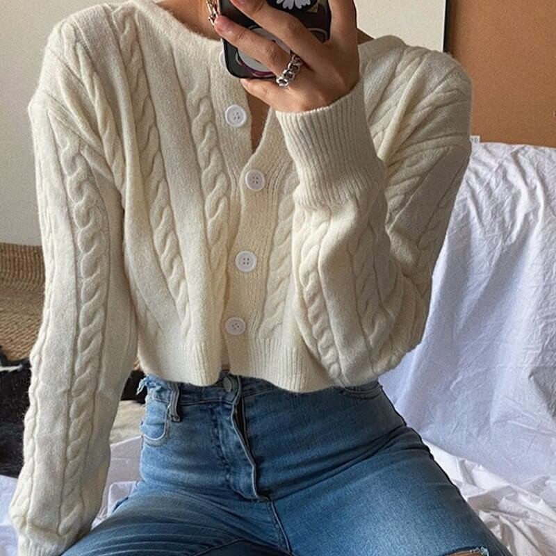 Twisted cropped cardigan