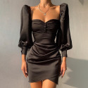 Ruched satin dress