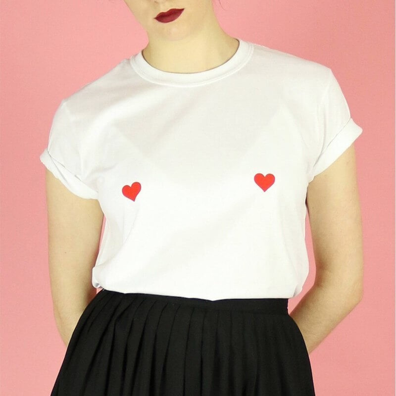 Nipple hearts T-shirt