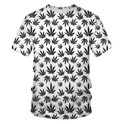 T-shirt manches courtes feuilles de cannabis