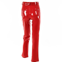 Pantalon en vinyle rouge