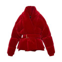 Red warm down coat for winter