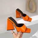 Sandals with triangular heels