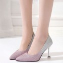 Gradient pink pumps with red bottom