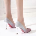Gradient pink pumps with red bottom