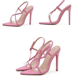 Pink heeled sandals
