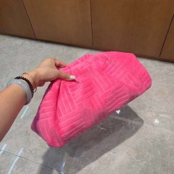 Pink velvet pouch