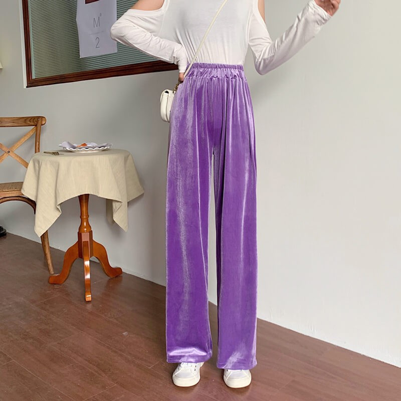 Pantalon violet en velours