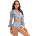 Long sleeves one piece swimsuit