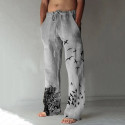 Linen pants with bird