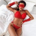 BDSM red lace lingerie set