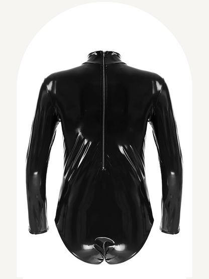 Patent leather bodysuit for men