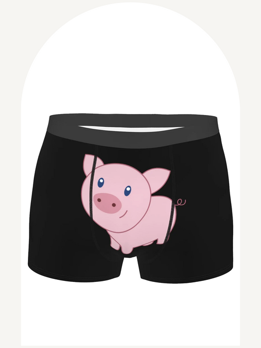 Cartoon pig boxer briefs