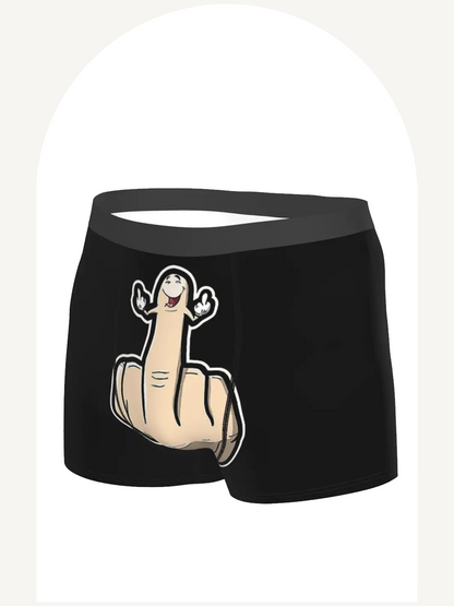 Funny middle finger boxer briefs