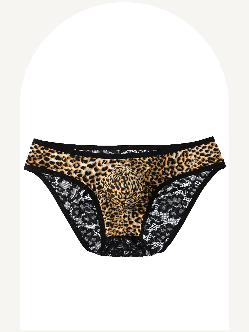 Leopard briefs with lace