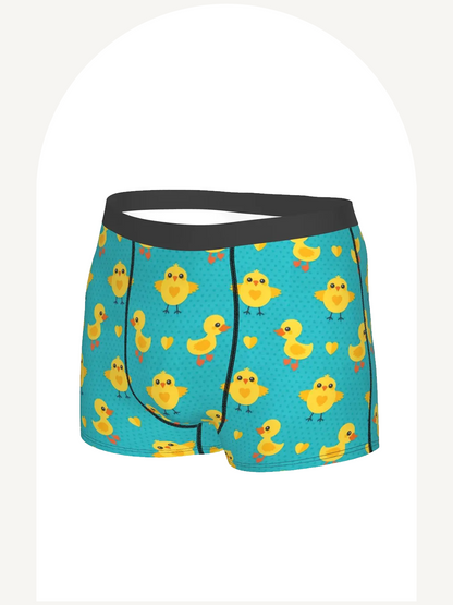 Cartoon chicks printed boxer briefs