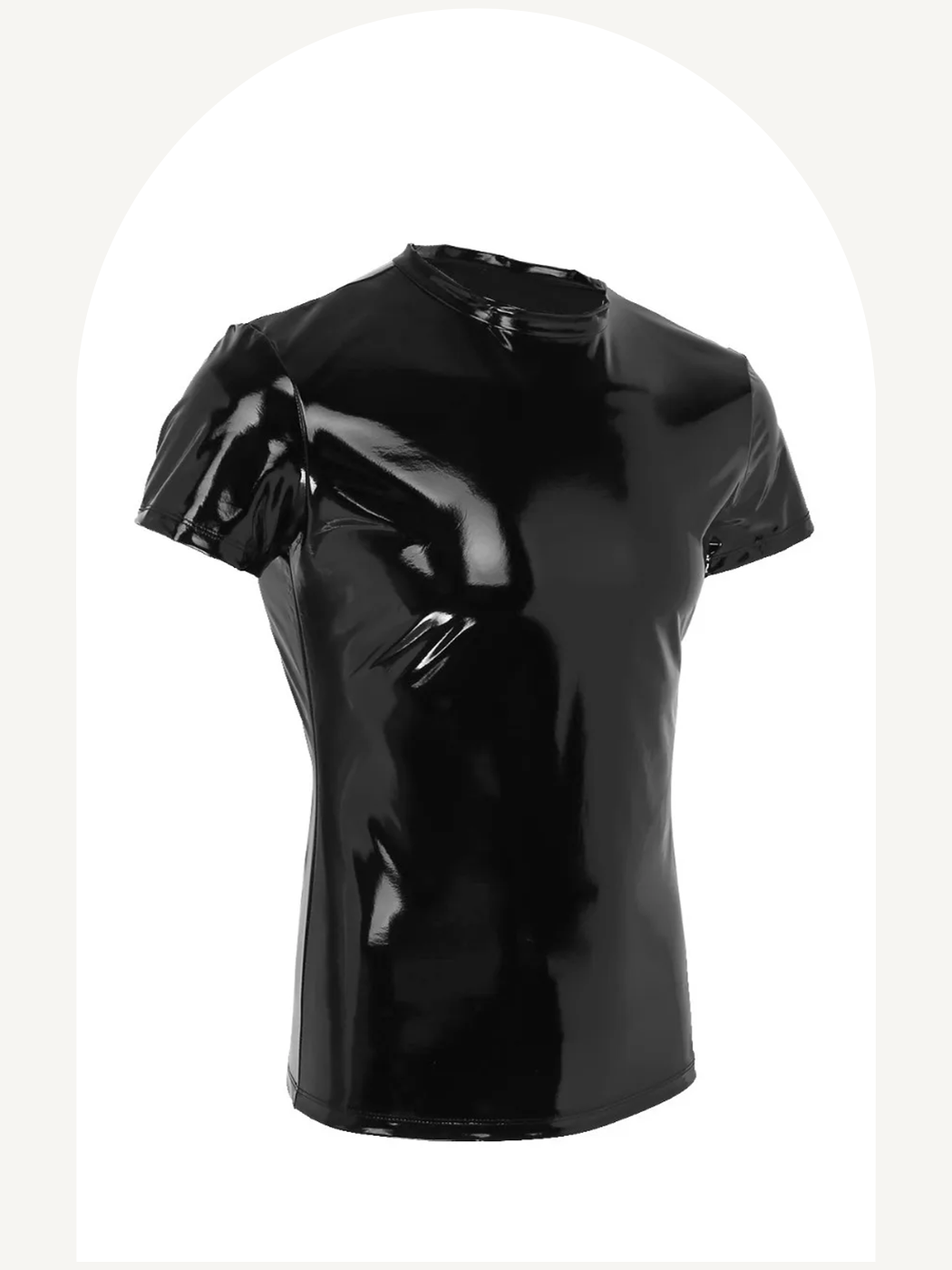 Patent leather clubwear t-shirt