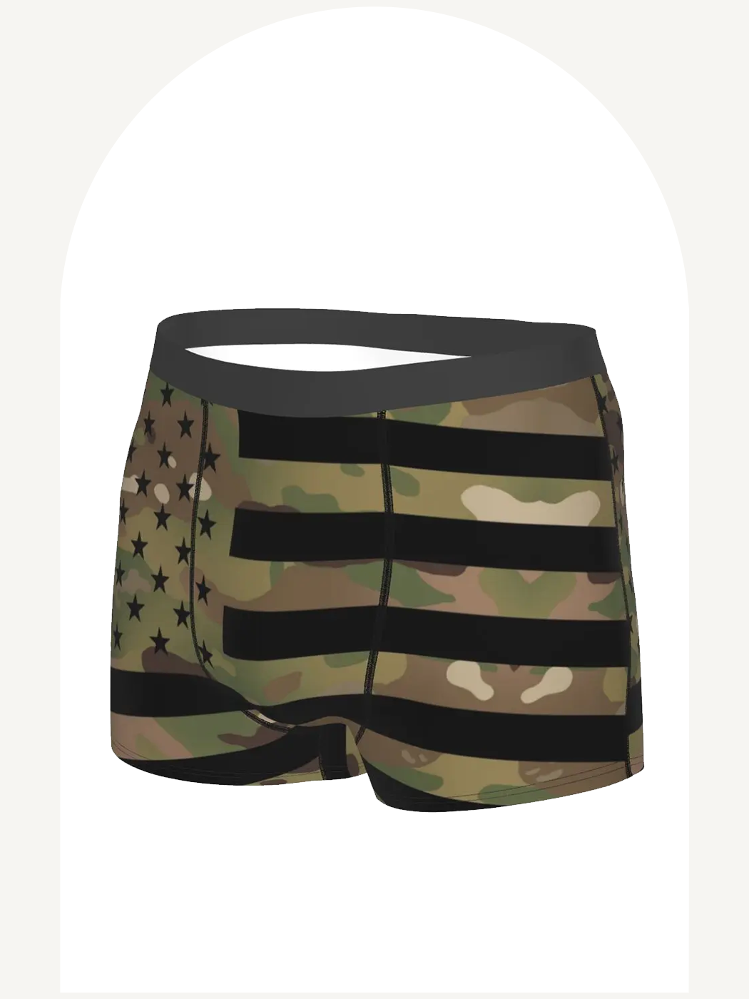 Custom novelty U.S. flag military camouflage boxer briefs