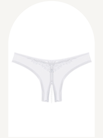 Mesh crotchless thing with pearl