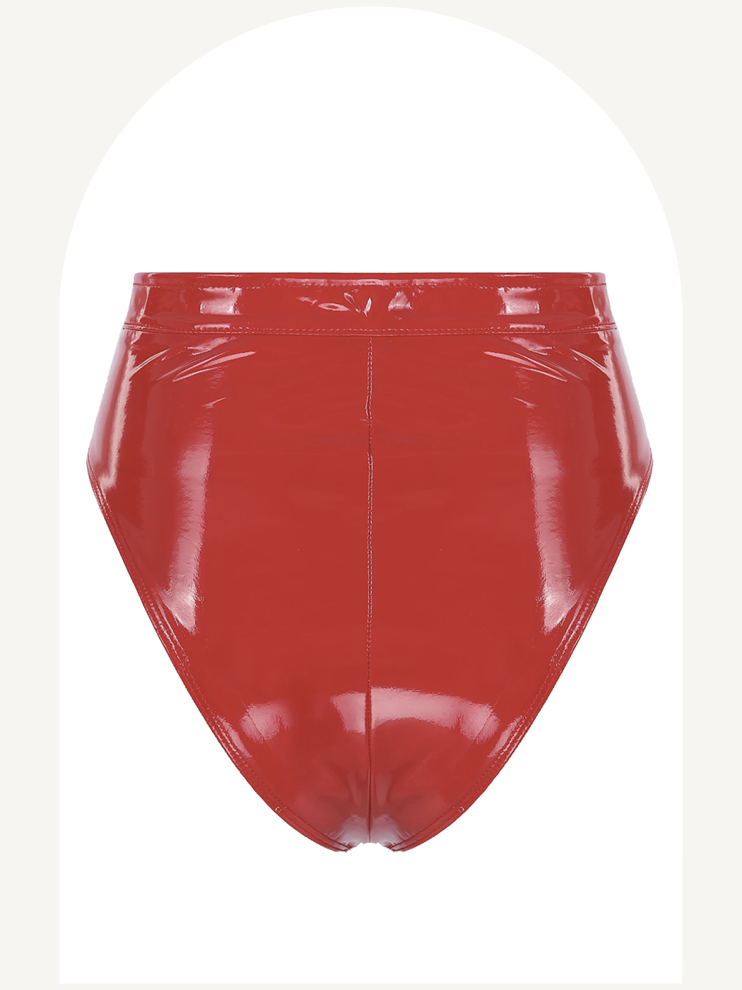 Patent leather zippered crotch high waist underpants