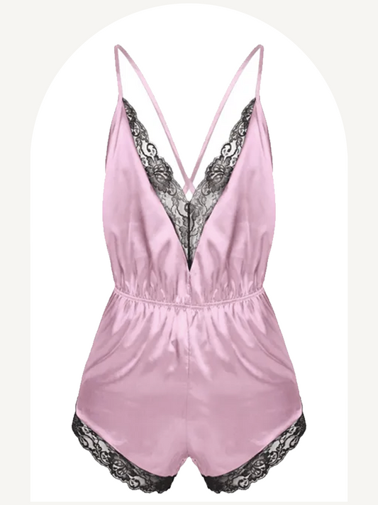 Satin romper babydoll