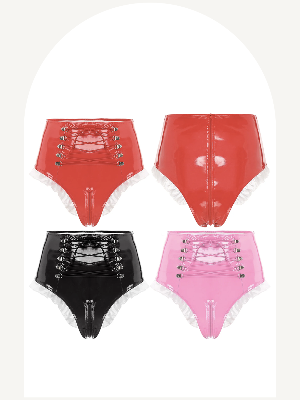 Patent leather maid panties