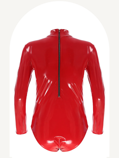 Patent leather bodysuit for men
