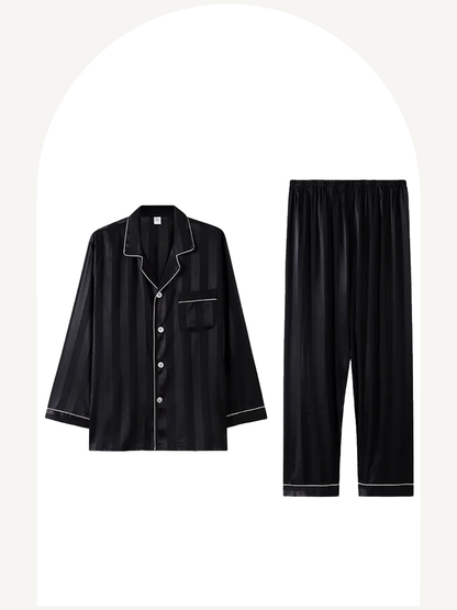 Men's satin shirt and pants pajamas set