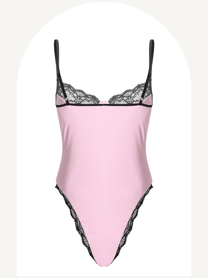 Men's lace trimming bodysuit