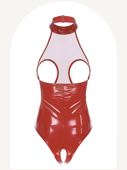 Latex bare breast bodysuit