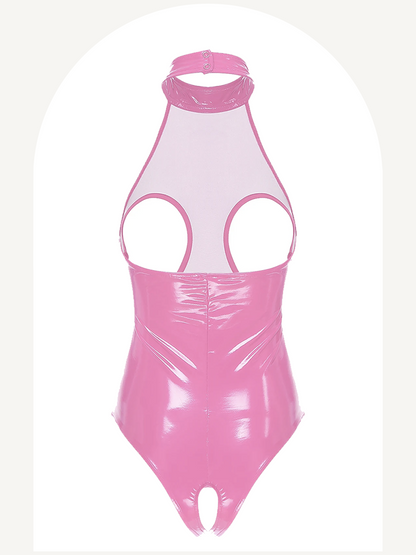 Latex bare breast bodysuit