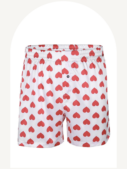 Heart printed classic boxer shorts