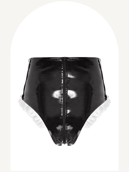 Patent leather maid panties