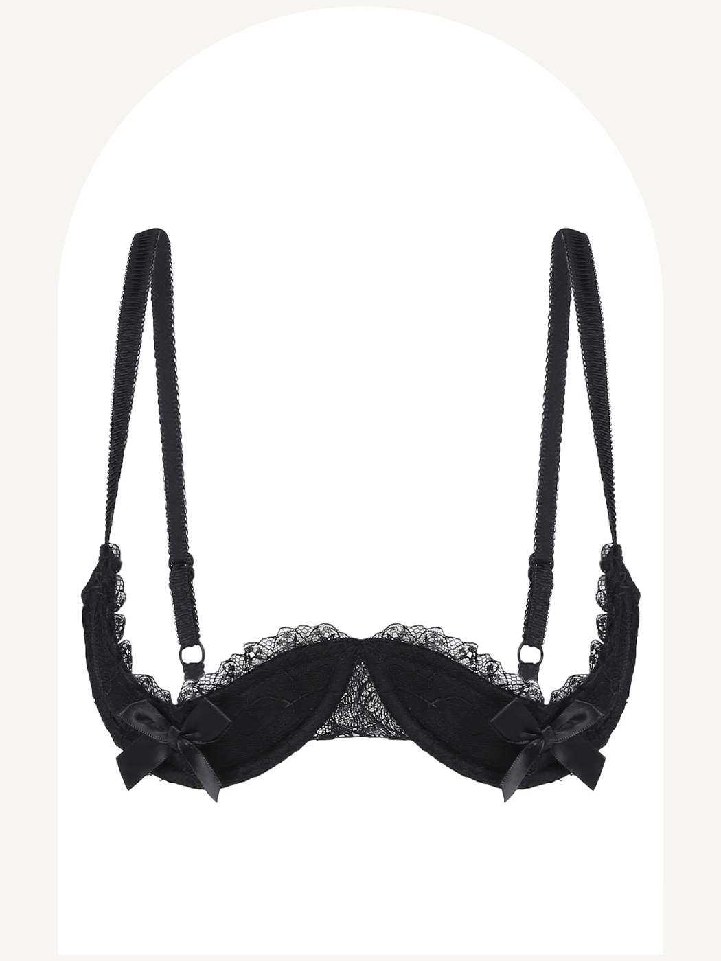 Lace half cup bra