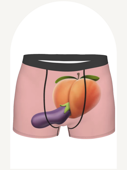 Peach and eggplant emojis boxer briefs