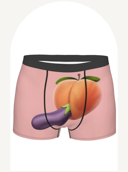 Boxer avec émojis pêche et aubergine