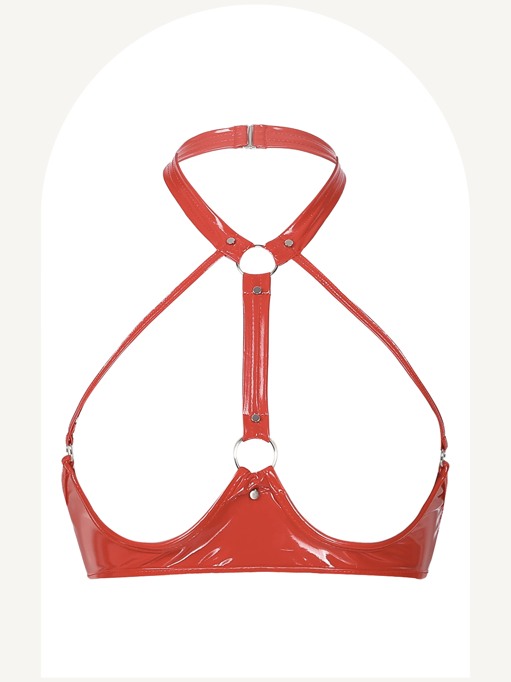 Latex open cup lingerie exotic bra top